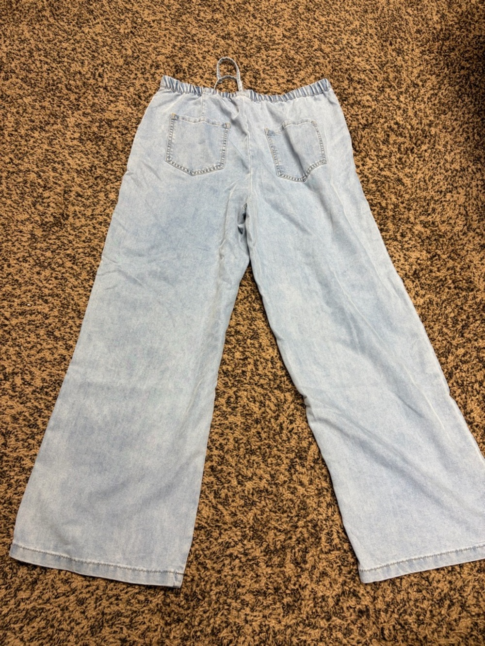 Hem & Thread Light Blue Tencel Drawstring Waist Pants NWT size Large - Picture 5 of 7